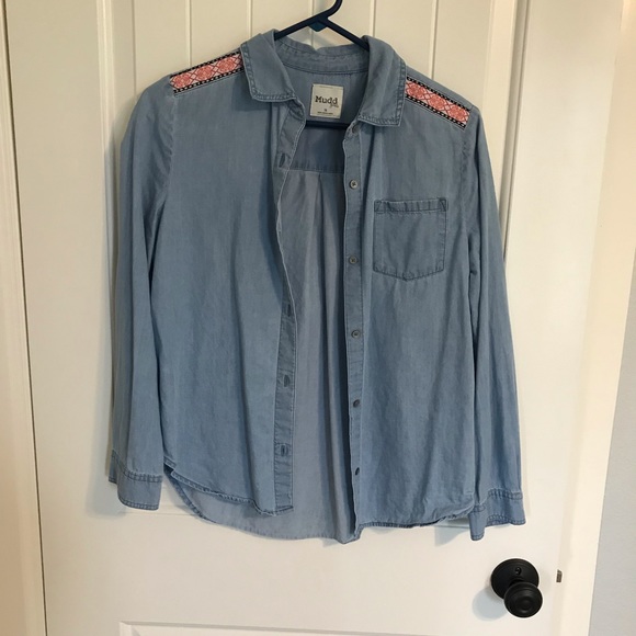 Mudd Long Sleeve Denim Shirt-Size 16 - Picture 1 of 2